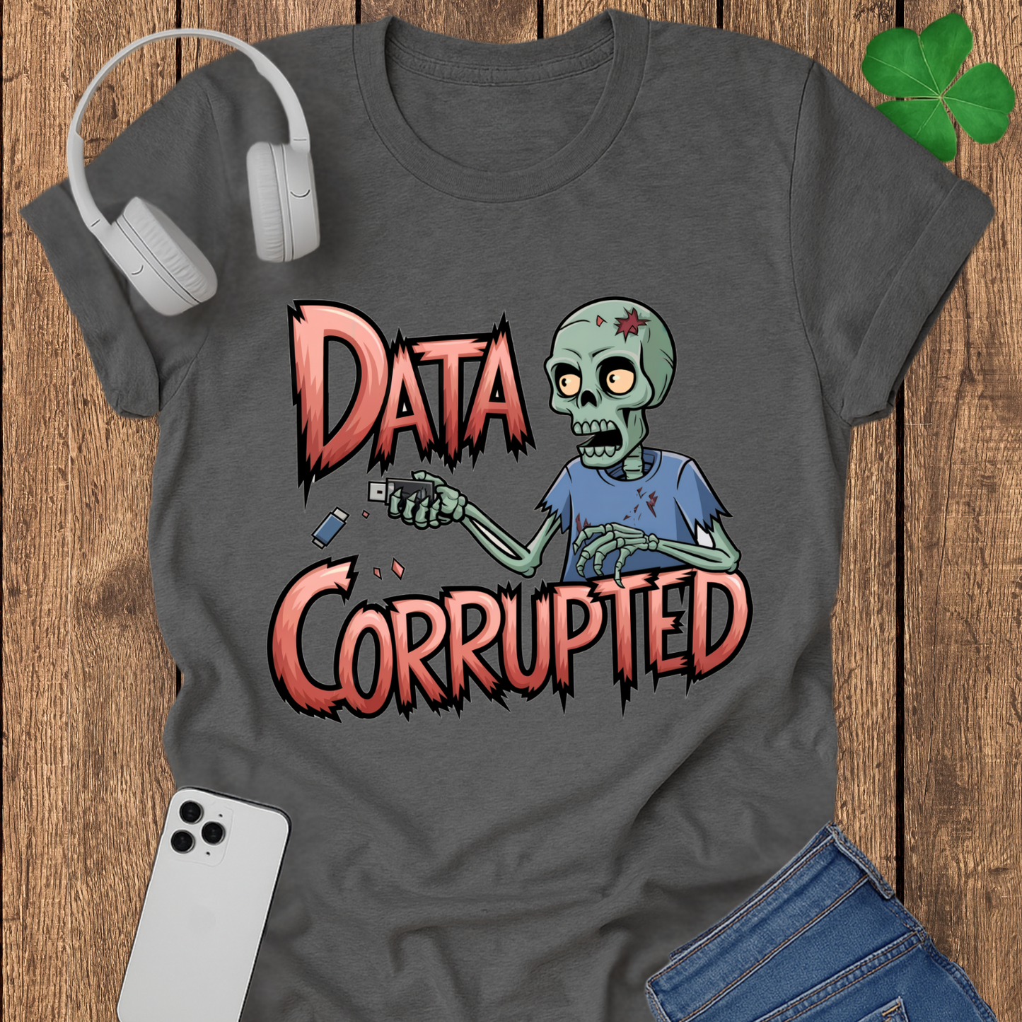 Data corrapted zombie T-shirt