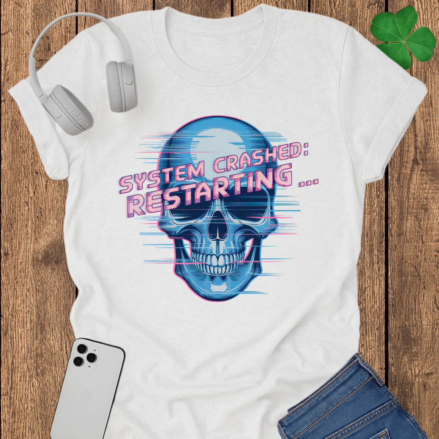 System crashed restarting T-shirt
