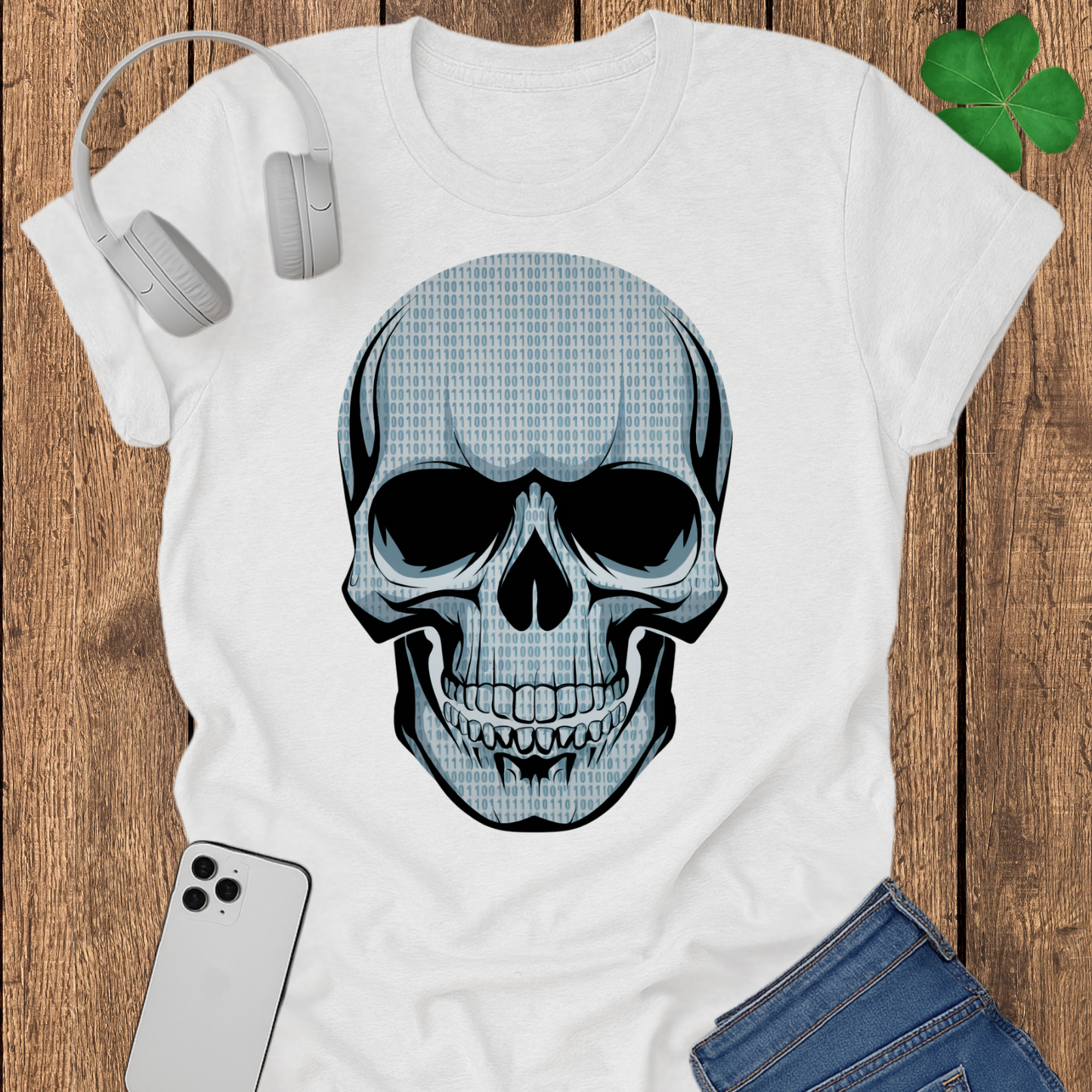 Binary skull T-shirt