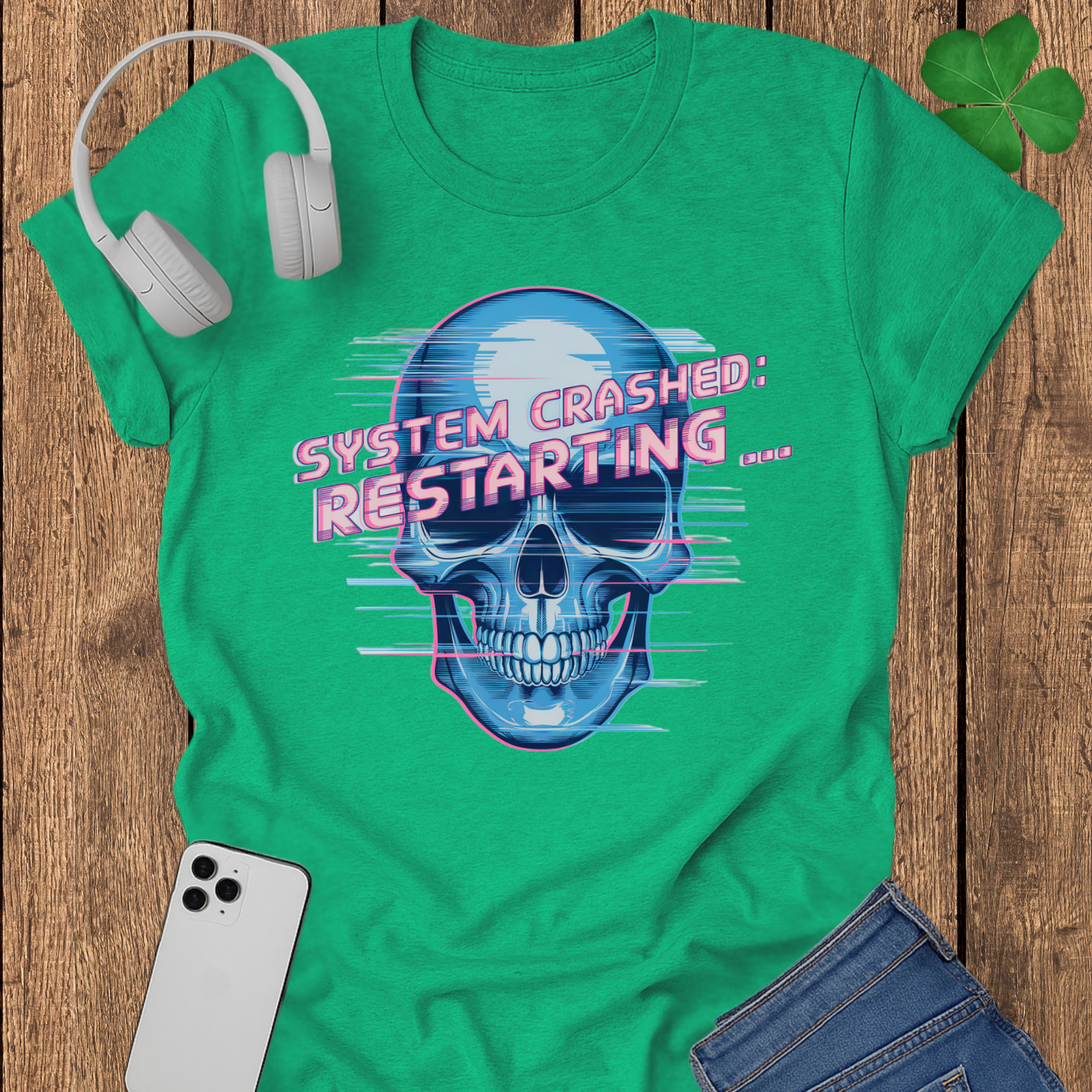 System crashed restarting T-shirt