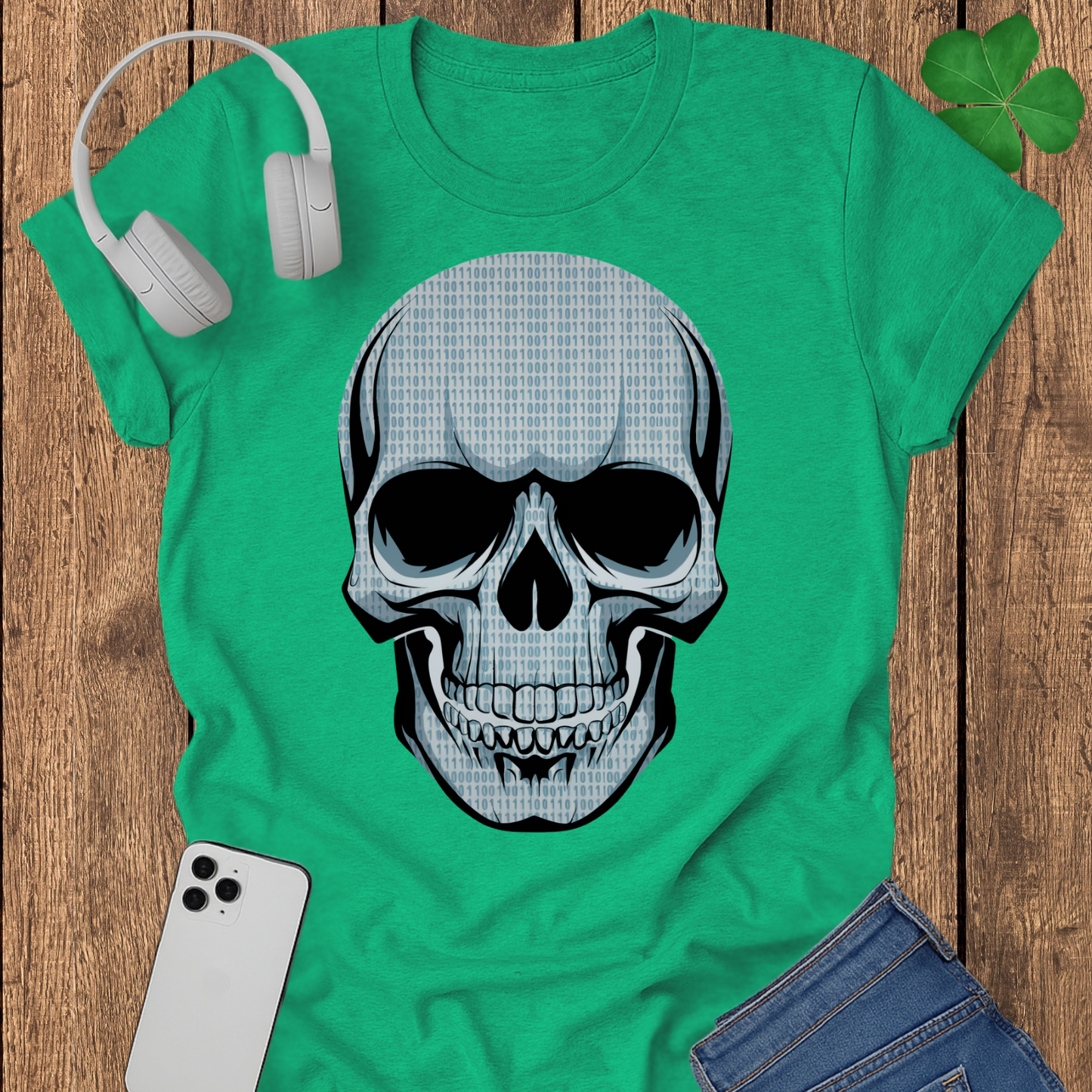 Binary skull T-shirt