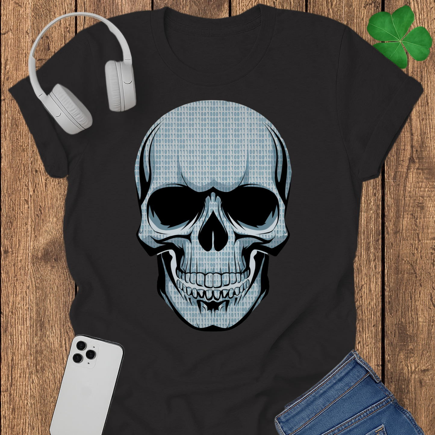 Binary skull T-shirt