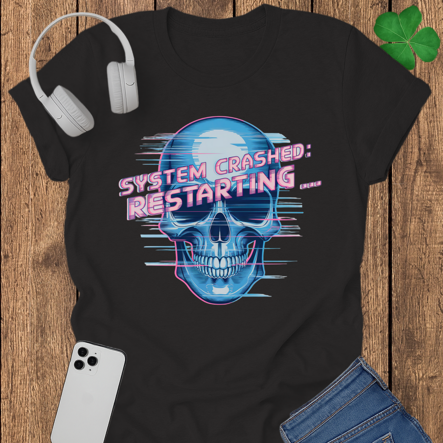 System crashed restarting T-shirt