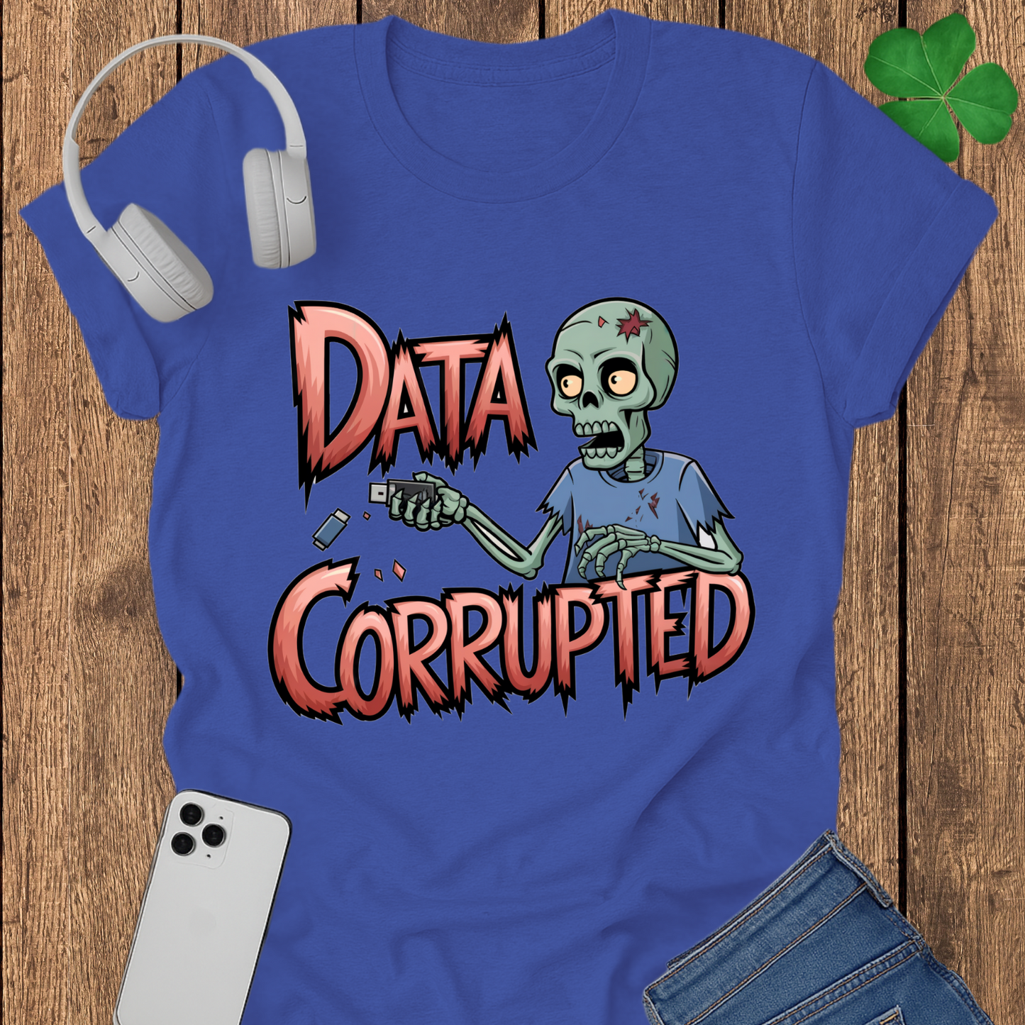 Data corrapted zombie T-shirt