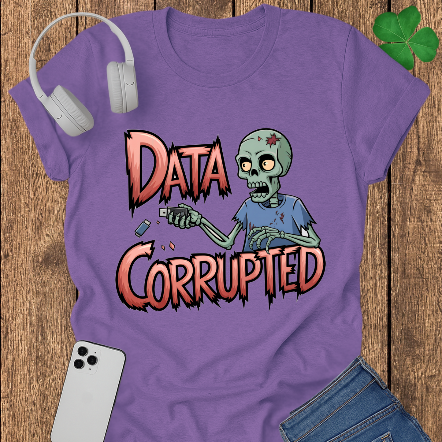Data corrapted zombie T-shirt