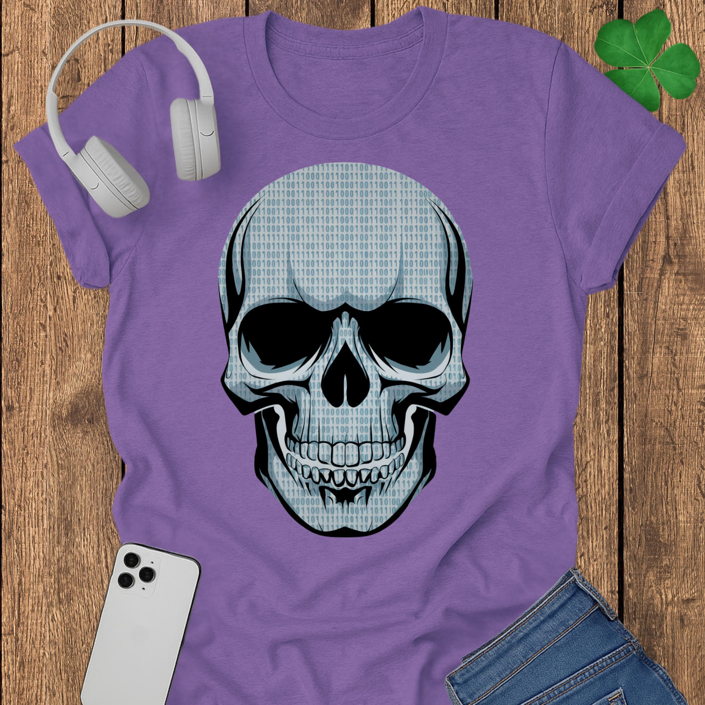 Binary skull T-shirt