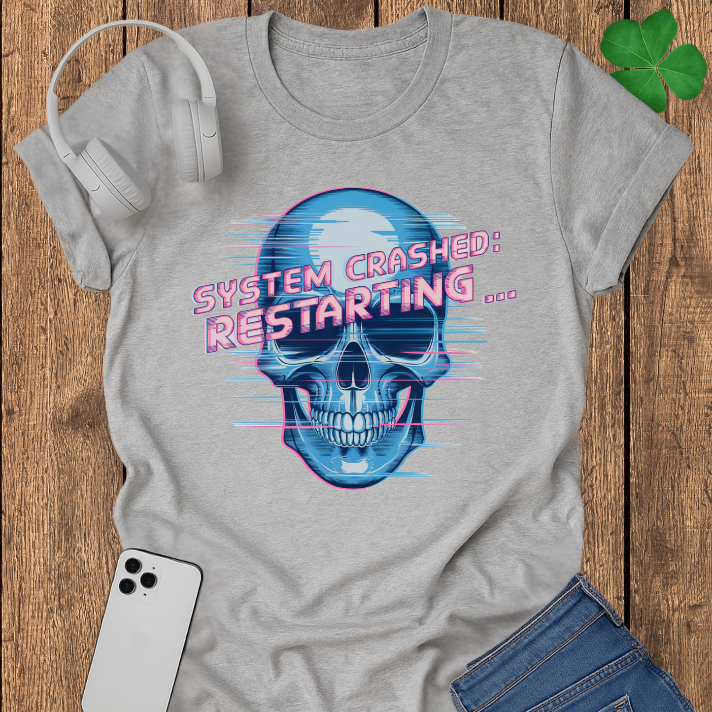 System crashed restarting T-shirt