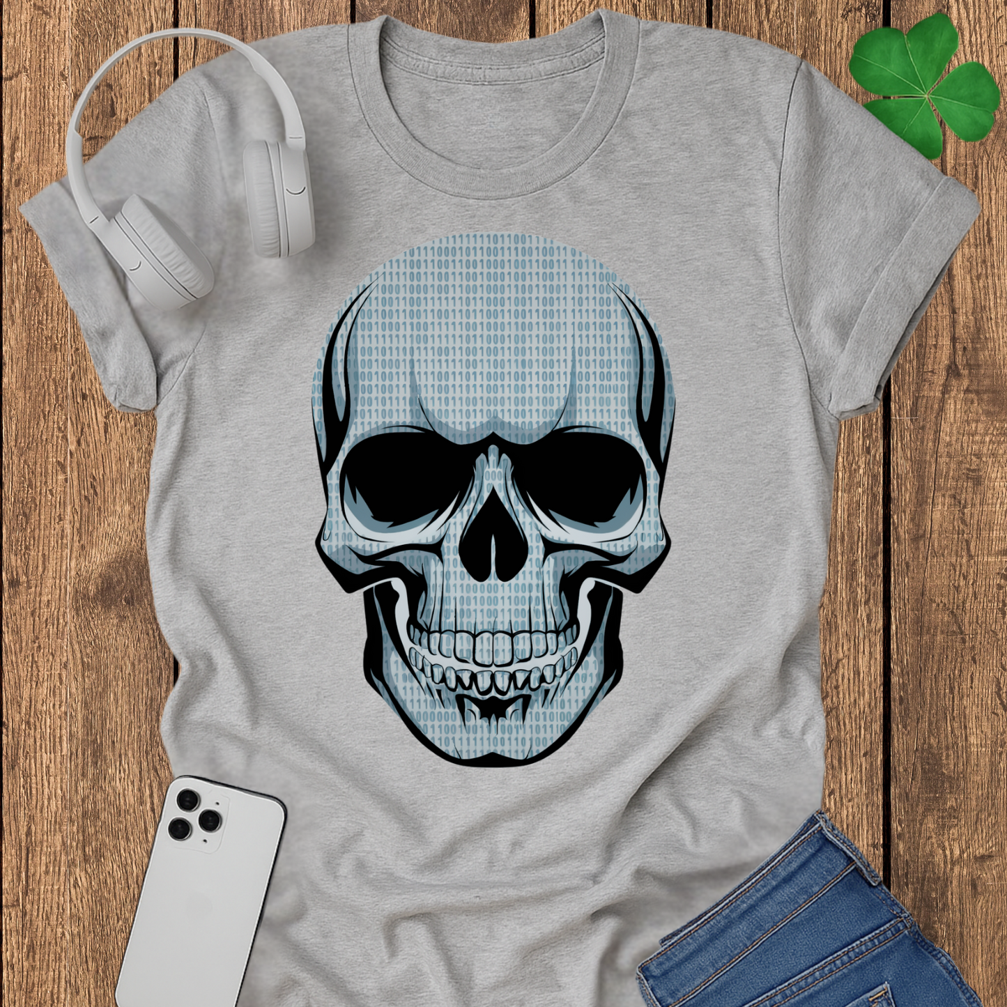 Binary skull T-shirt