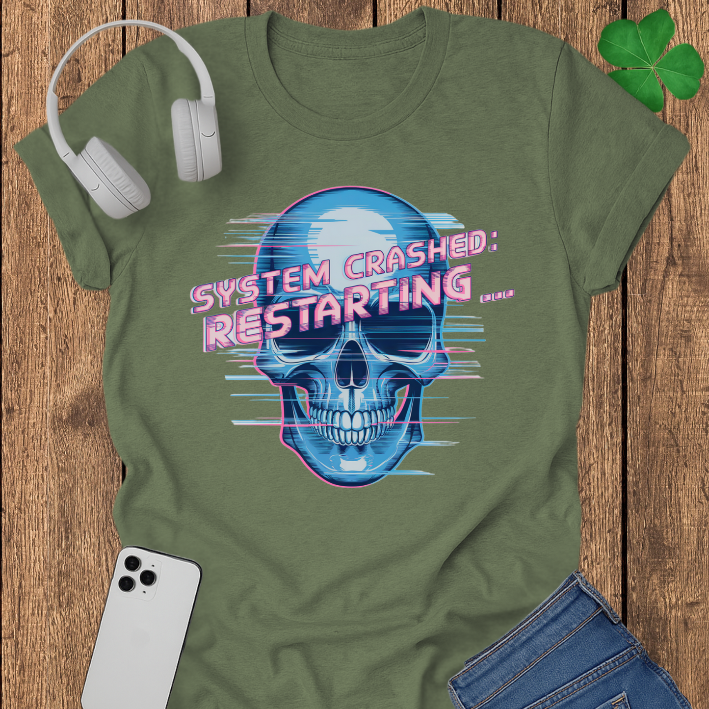 System crashed restarting T-shirt