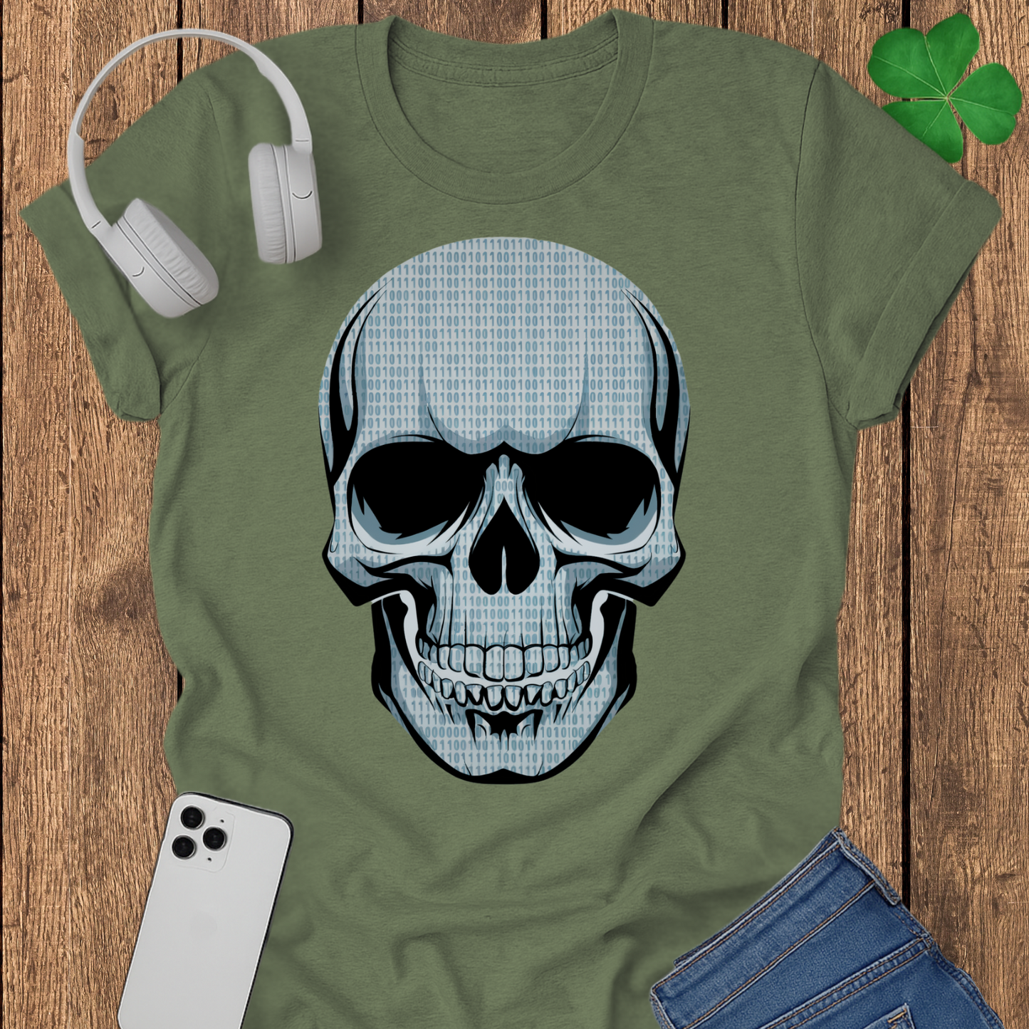 Binary skull T-shirt