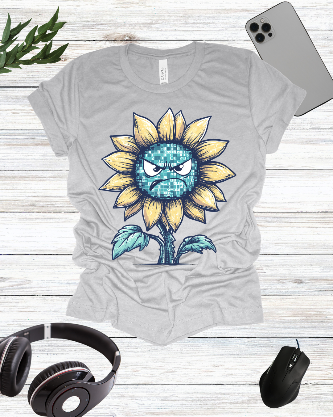 Binary Angry Flower T-Shirt