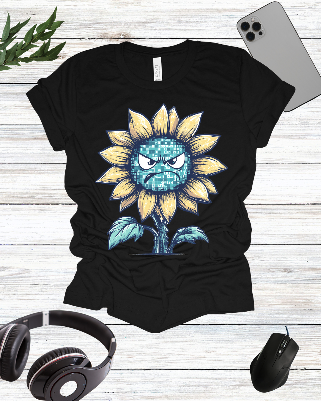 Binary Angry Flower T-Shirt