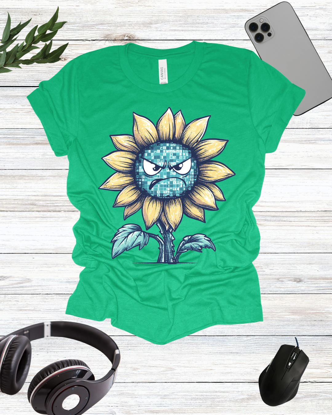 Binary Angry Flower T-Shirt