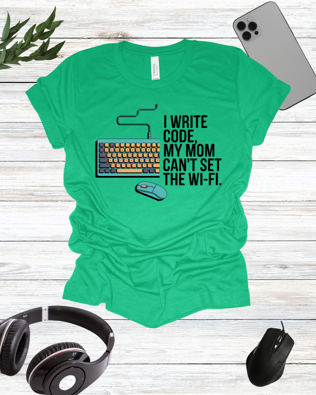 I write code my mom cant set the wifi T-shirt