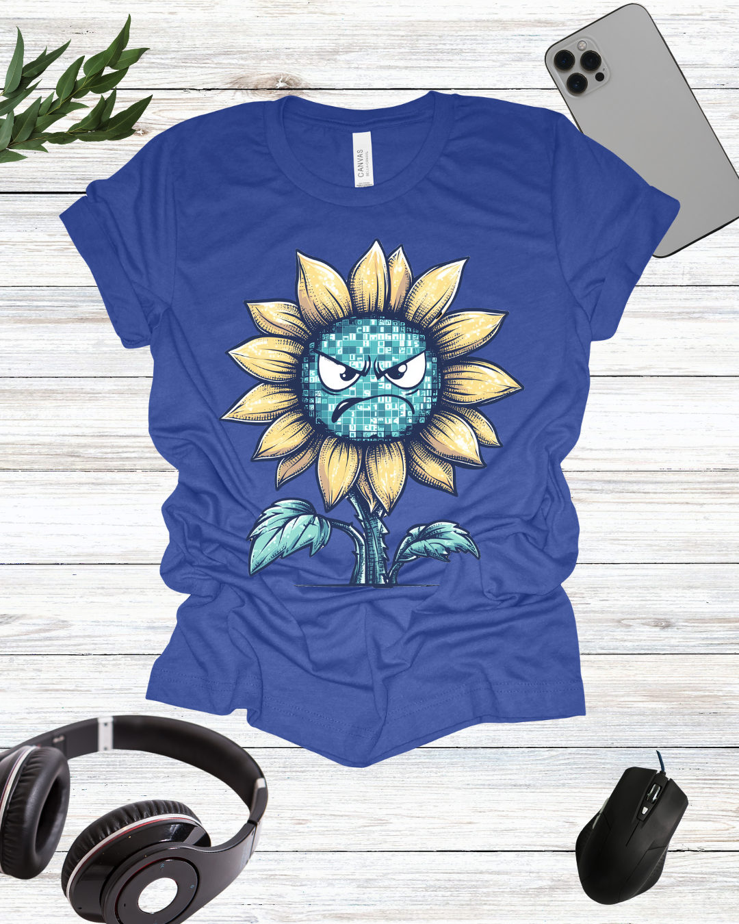 Binary Angry Flower T-Shirt