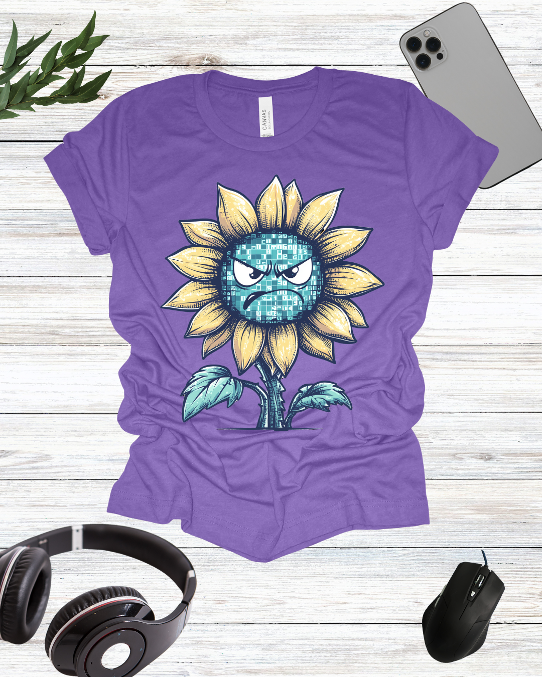 Binary Angry Flower T-Shirt