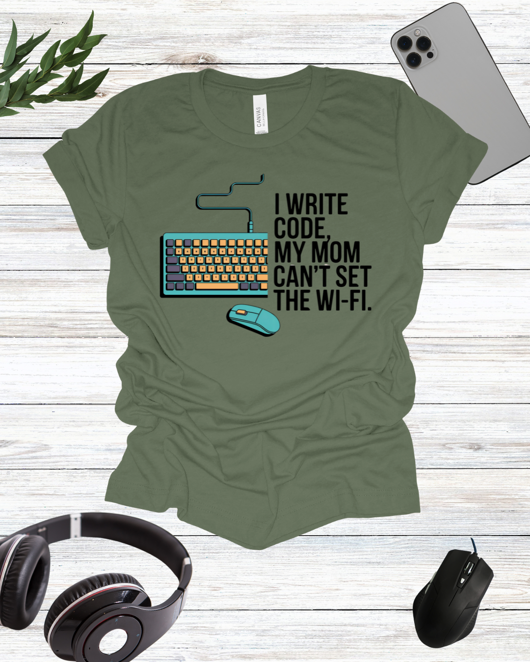 I write code my mom cant set the wifi T-shirt